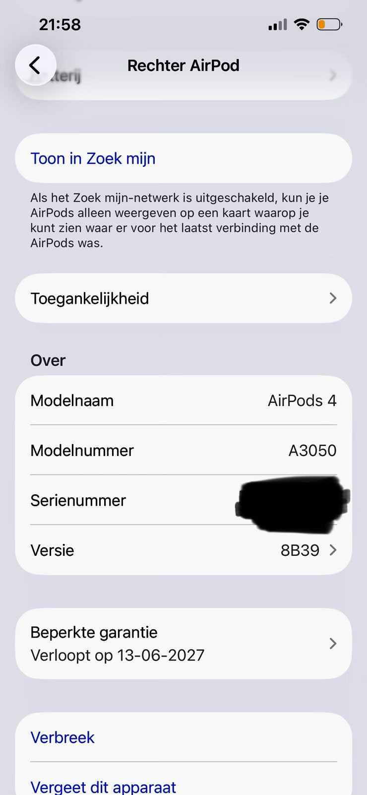 Gezocht AirPods 4  linker AirPod) - Model A3050, In-ear, Ophalen of Verzenden, Zo goed als nieuw, Wit