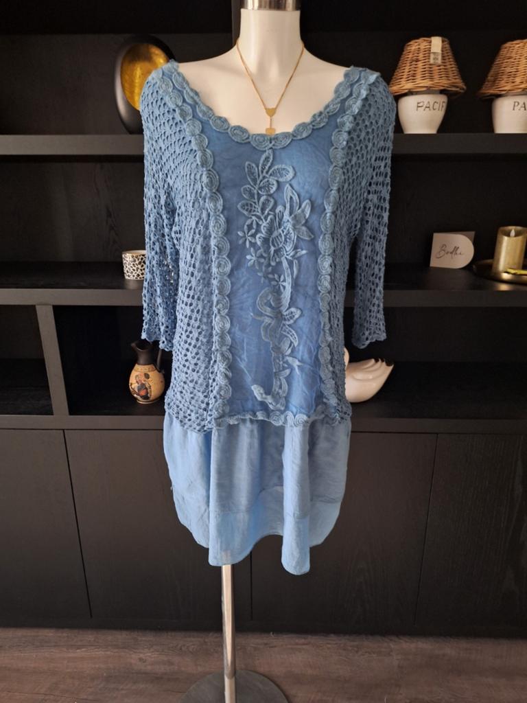 Nieuw zomerjurkje 1 maat 38 40 42, Kleding | Dames, Jurken, Made in Italy, Blauw, Maat 42/44 (L), Nieuw