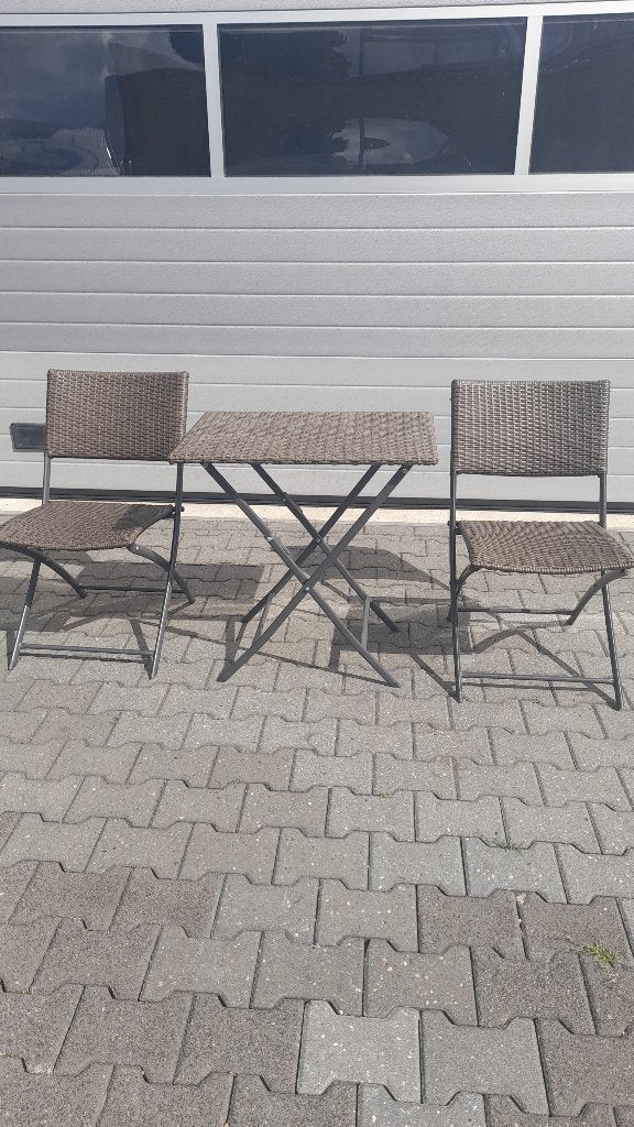 Balkon/ tuinsetje, Tuin en Terras, Tuinstoelen, Ophalen, Zo goed als nieuw, Kunststof, Inklapbaar