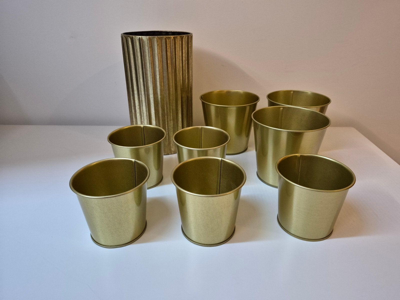 Gouden Vazen en Potten Set - IKEA DAIDAI & Vaas, Huis en Inrichting, Woonaccessoires | Vazen, Ophalen, Met patroon/structuur, Zo goed als nieuw