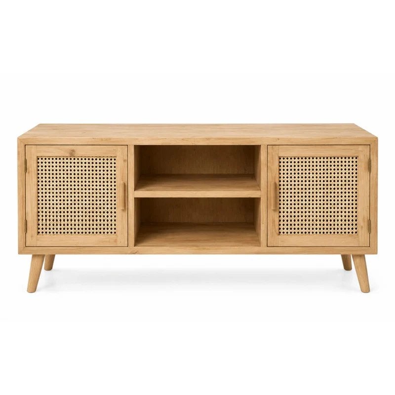 Xenos Webbing tv meubel Bandung - naturel - 54.5x120x38 cm, Ophalen of Verzenden, Zo goed als nieuw, 25 tot 50 cm, Minder dan 100 cm