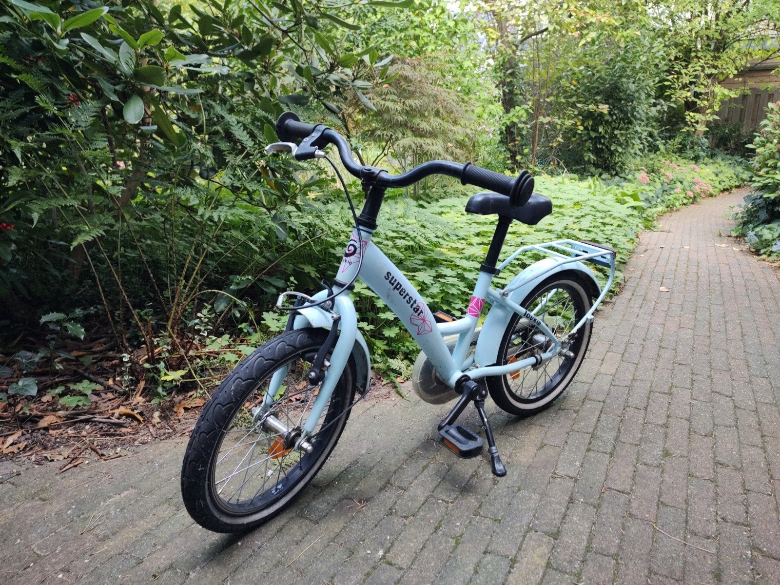Loekie kinderfiets 16 inch - lichtblauw, Ophalen, Terugtraprem, Superstar, 16 tot 20 inch