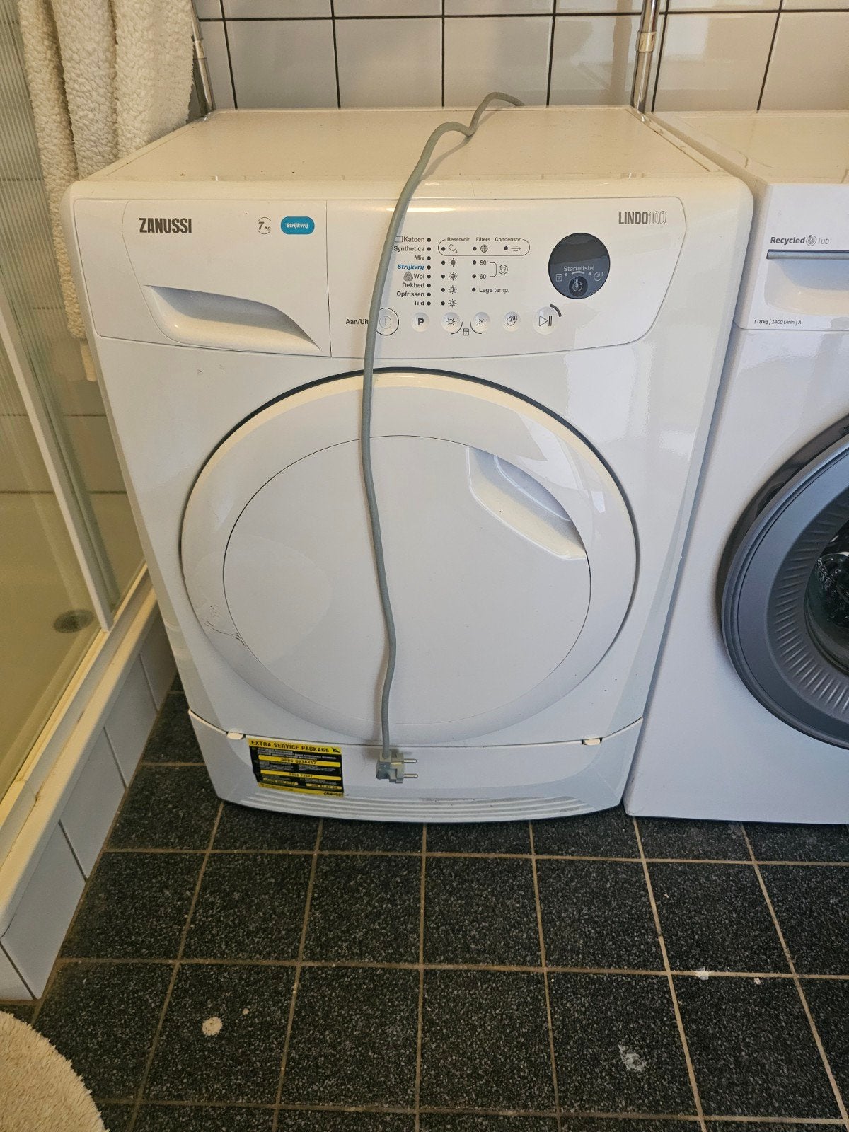 Zanussi Lindo100 7kg condensdroger - Zeer goede staat, Witgoed en Apparatuur, Ophalen, 6 tot 8 kg, Voorlader, 85 tot 90 cm