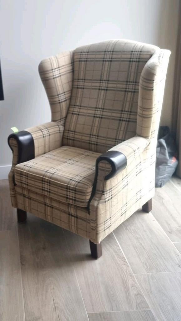 2 Engelse fauteuils, Huis en Inrichting, Fauteuils, Ophalen, 75 tot 100 cm, Zo goed als nieuw, Stof