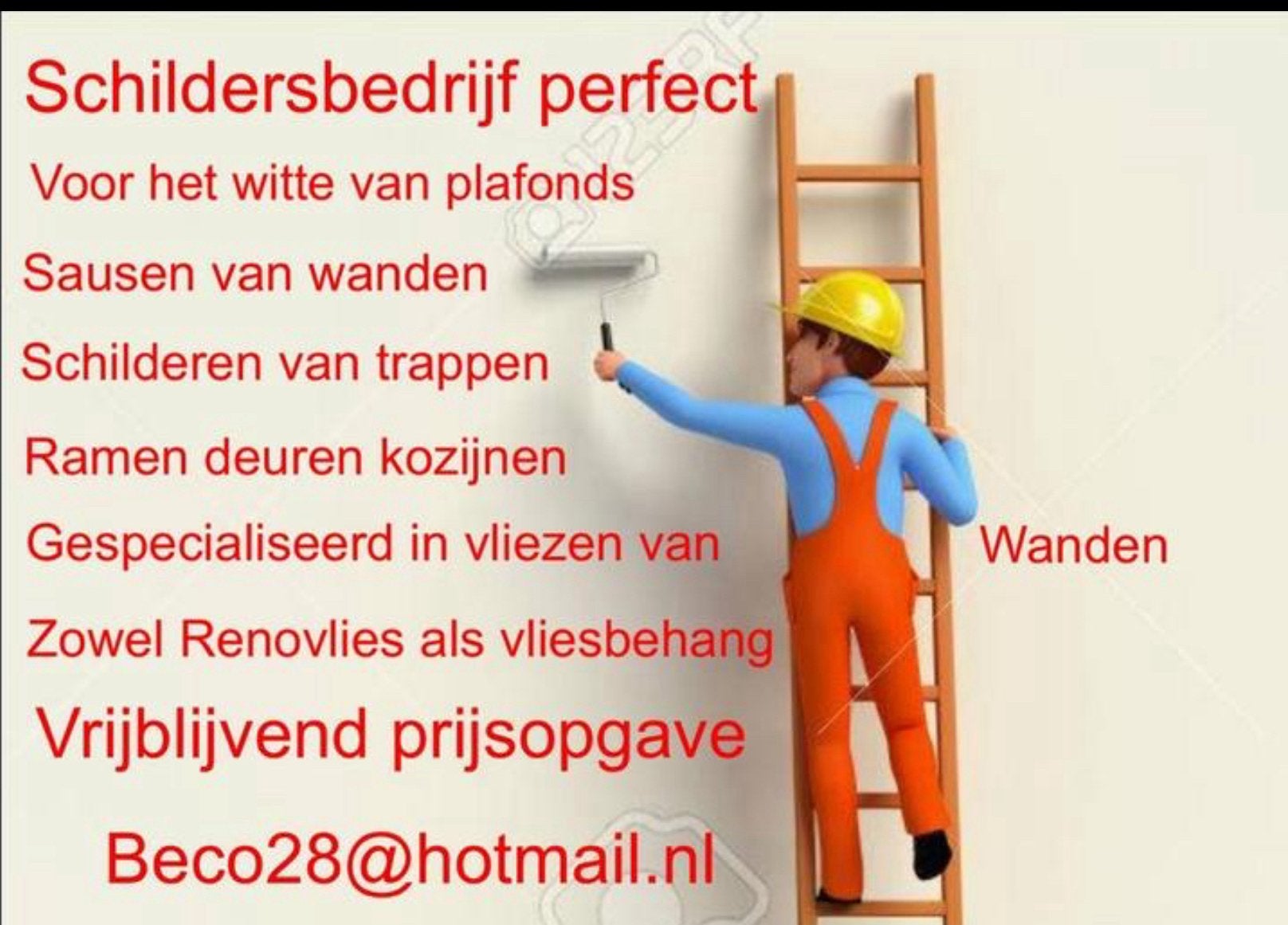 Schilder voor al u binnenwerk, Ophalen of Verzenden, Nieuw