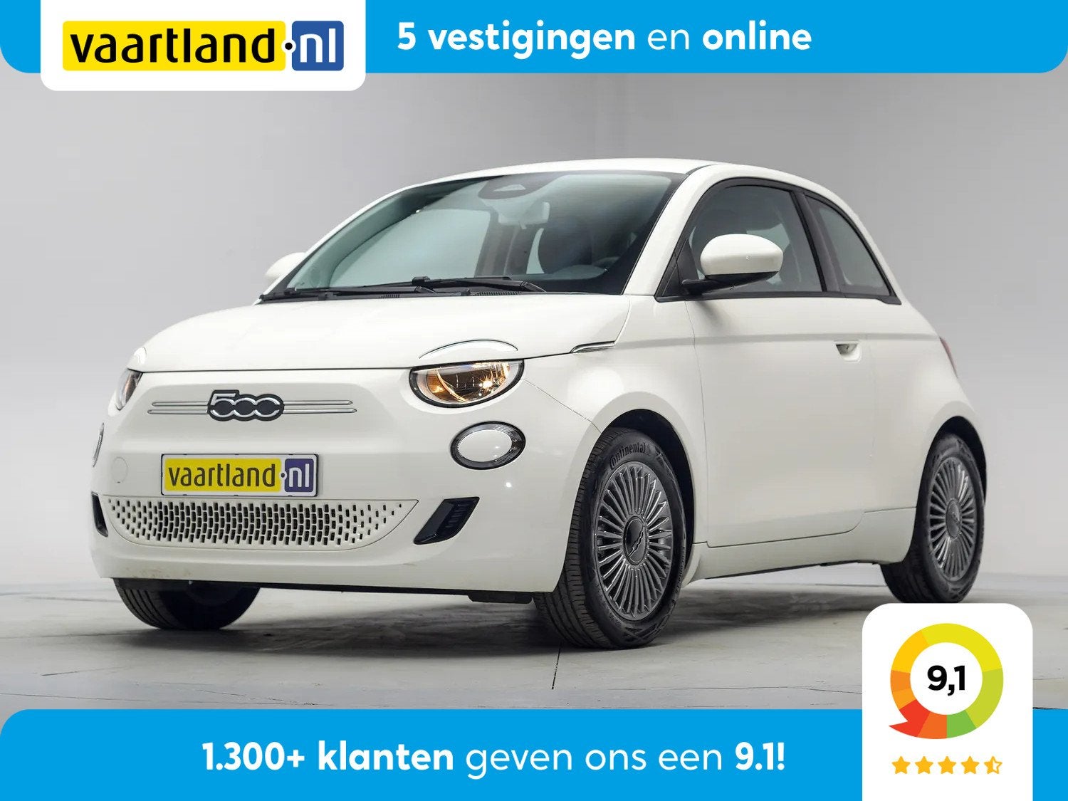 Fiat 500E Icon 24 kWh 3-fase [ Navi Climate Apple/Android ], Auto's, Fiat, Automaat, 0 cilinders, Gebruikt, 4 stoelen