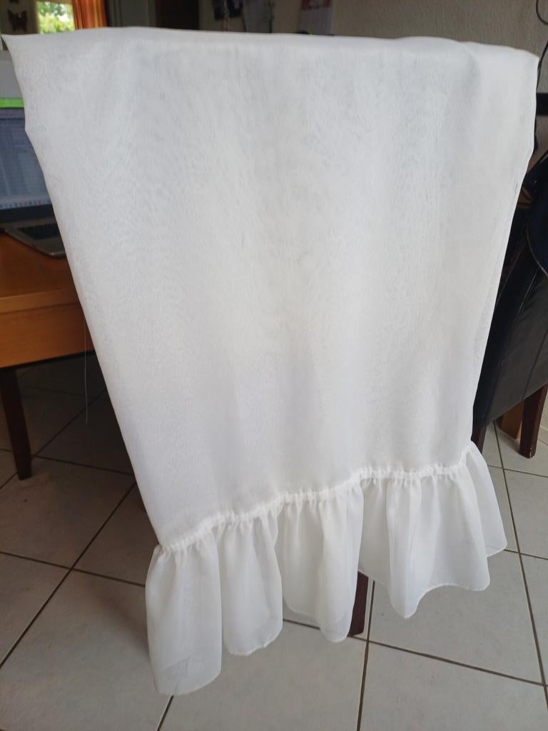 3 Vitrage /valletjes voor achter overgordijnen,  met roedes, Ophalen, 100 tot 150 cm, 200 cm of meer, Wit