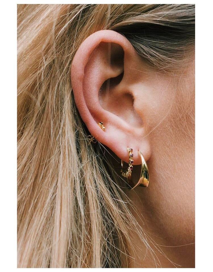 ️✨Anna nina oorbel single rainbow edelstenen 14 kt nieuw 585, Sieraden, Tassen en Uiterlijk, Ophalen of Verzenden, Nieuw, Goud