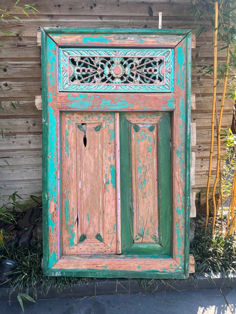 Houtsnijwerk raam kozijn uit Bali Indonesië deur poort, Huis en Inrichting, Woonaccessoires | Wanddecoraties, Verburgt Vintage