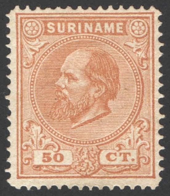 Suriname NVPH nr 13 ongebruikt Koning Willem III 1873, Ophalen of Verzenden, Postfris