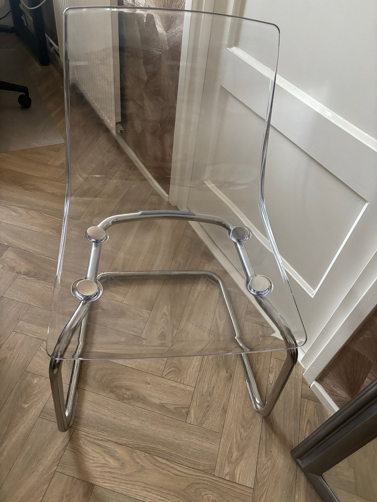 IKEA Tobias eetkamerstoel transparant - Zo goed als nieuw, Ophalen, Kunststof, Overige kleuren, Zo goed als nieuw