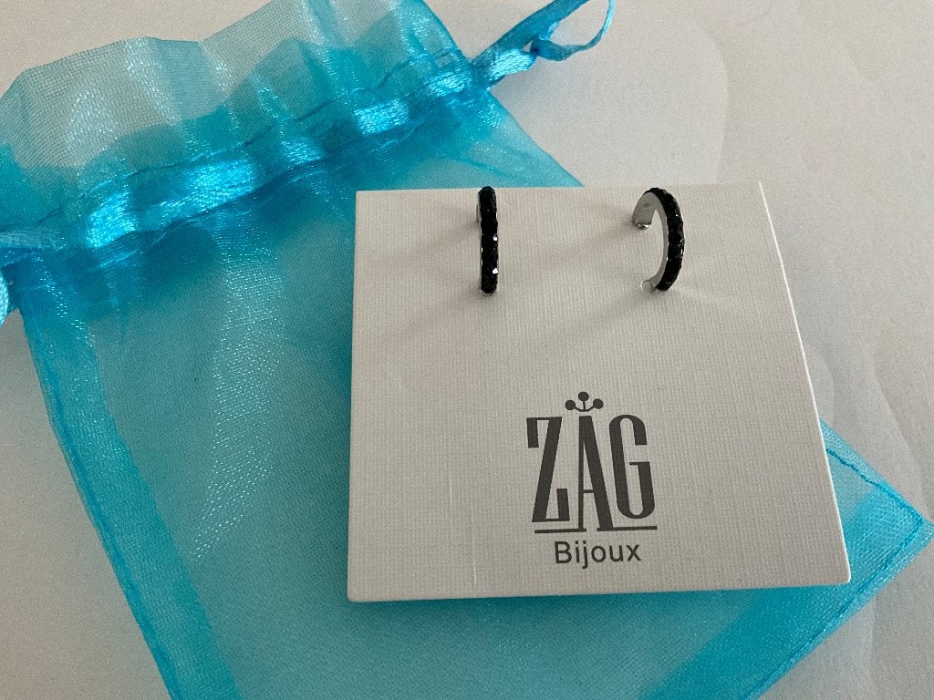Nieuwe zwarte oorbellen ZAG, Ophalen of Verzenden, Nieuw, Zwart, Overige materialen
