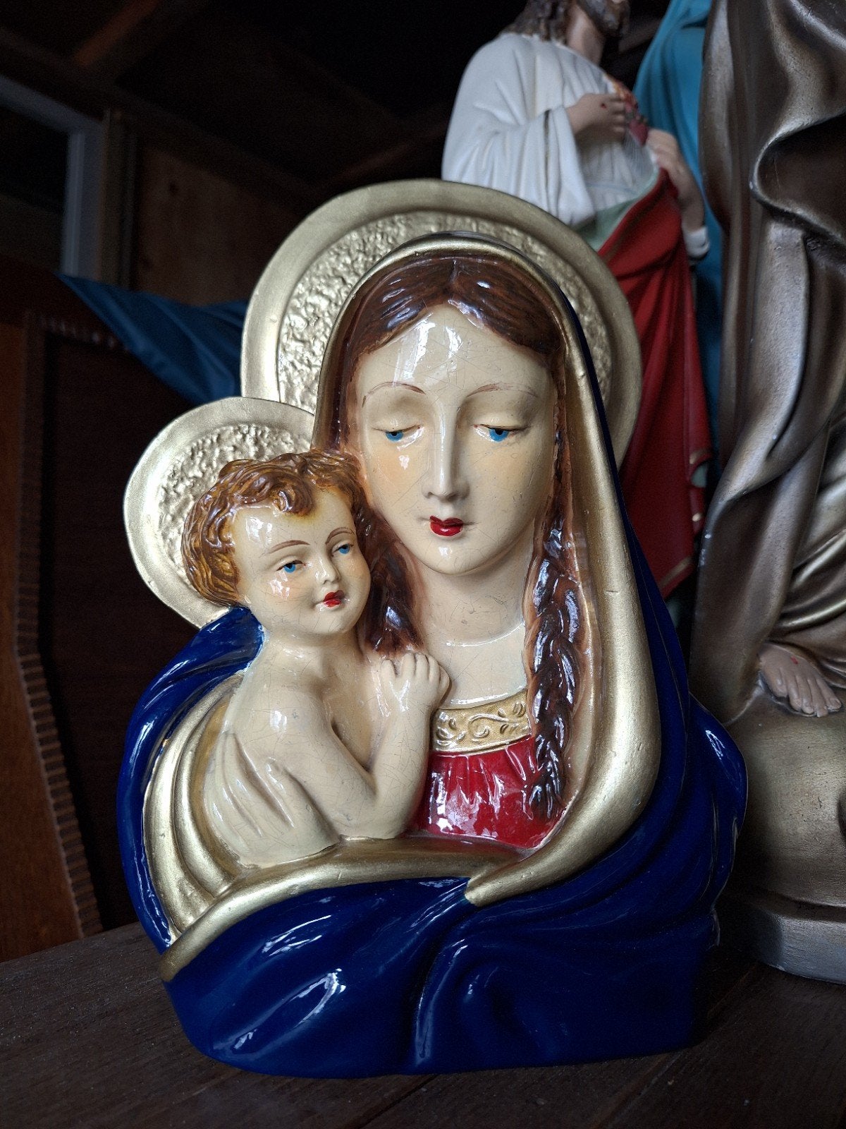 Beeld van Maria en Jozef, Antiek en Kunst, Antiek | Religie, Ophalen