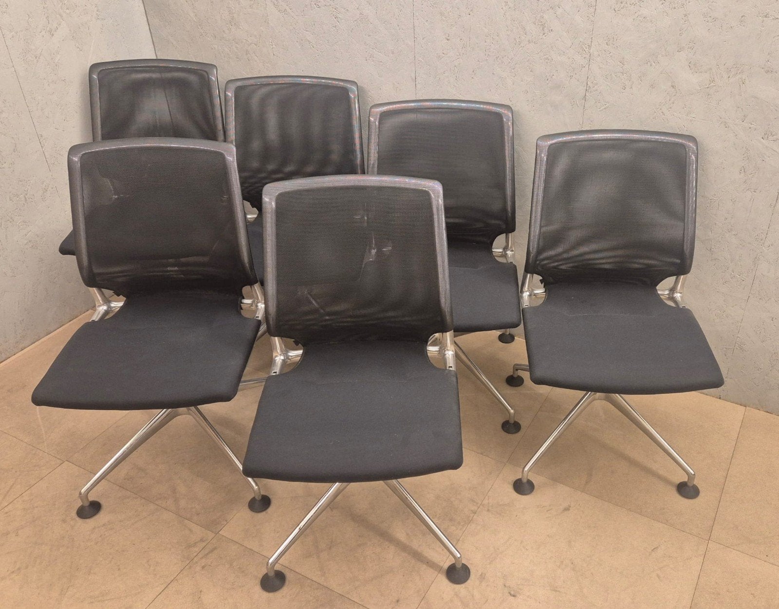6x Vitra Meda Chair Alberto Meda design stoelen, Zwart, Zo goed als nieuw, N.v.t, N.v.t