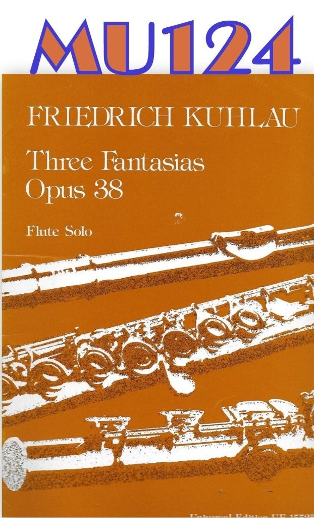 MU-124 solo blokfluit bladmuziek - three Fantasias opus 38, Gebruikt, Klassiek, Ophalen of Verzenden, Blokfluit
