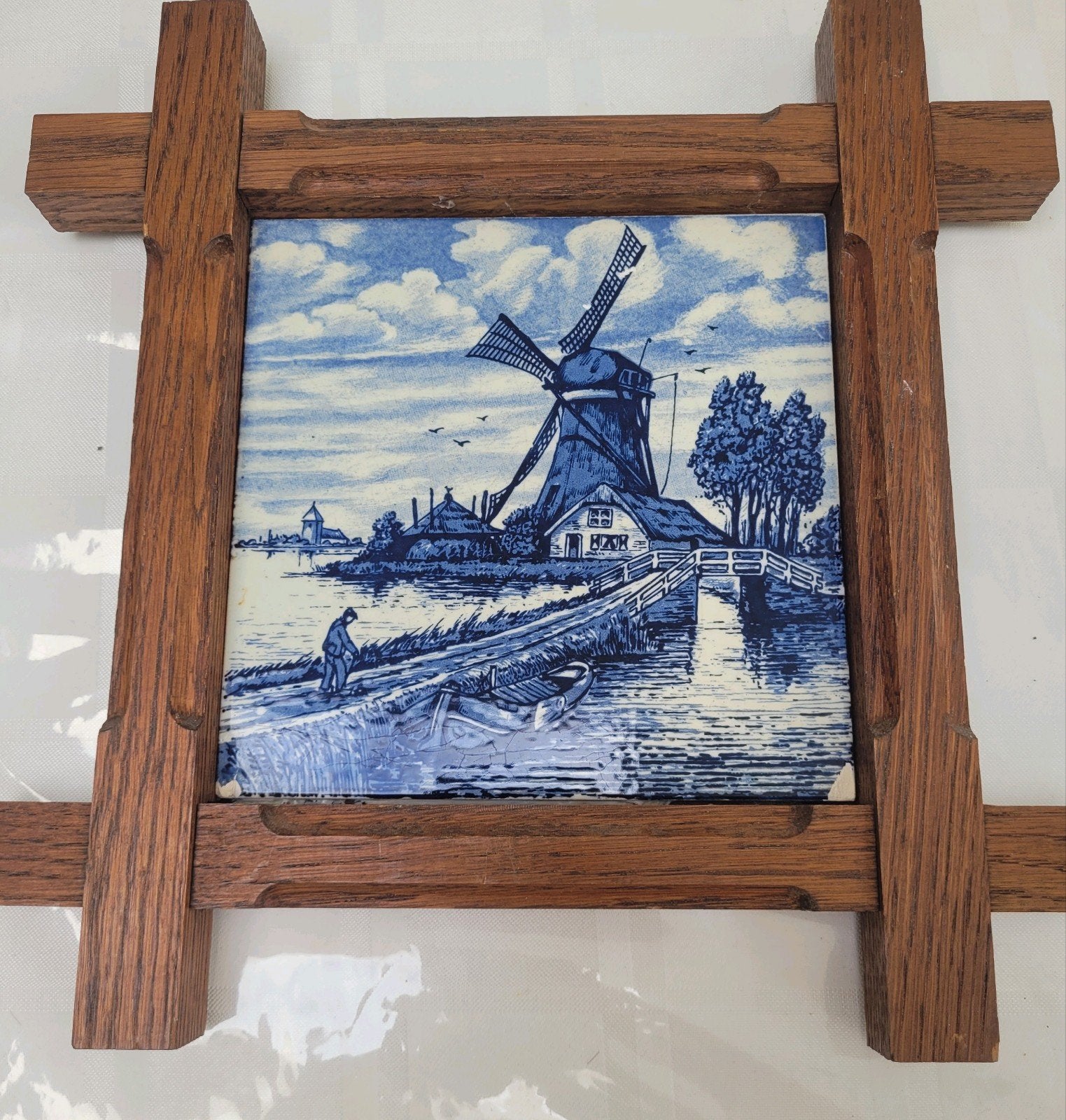 Molen delfs blue hand geschilderd, Ophalen