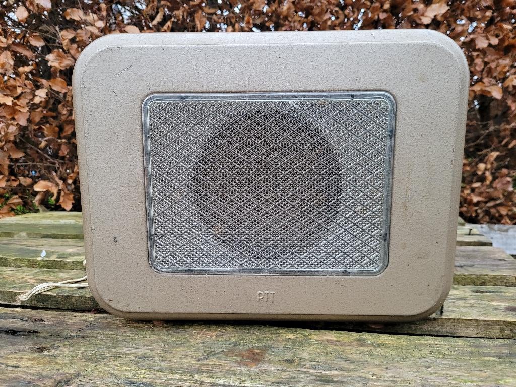 oude goede ptt omroepsspeaker jaren 50/60, Overige merken, Ophalen of Verzenden, Zo goed als nieuw, 120 watt of meer