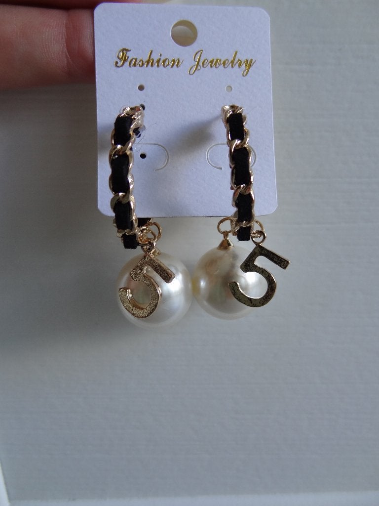 Oorbellen No. 5 Gevlochten En Met Imitatieparel >Snelle Verz, Sieraden, Tassen en Uiterlijk, Oorbellen, Overige materialen, Hangers