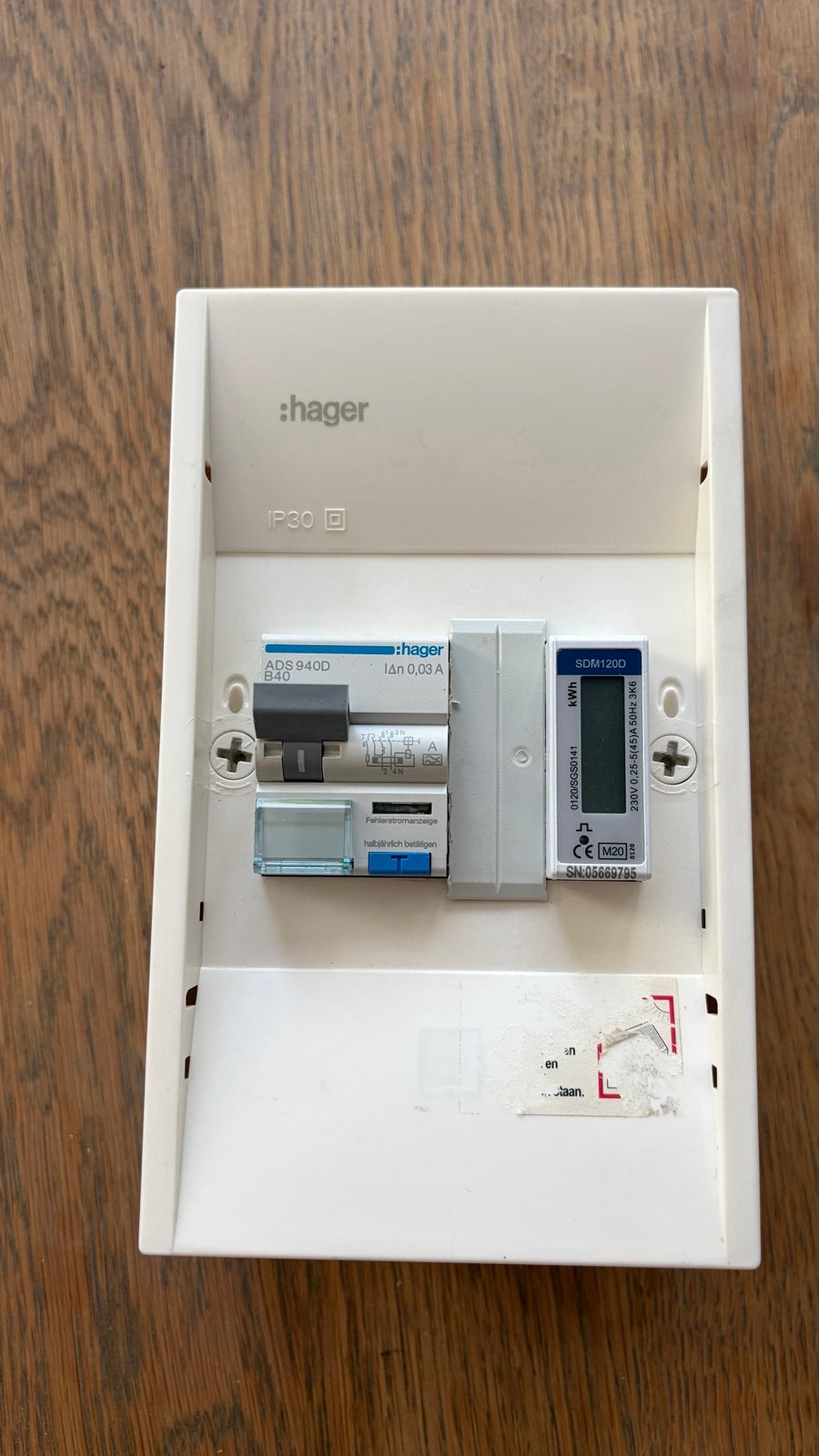 Hager Groepenkast met Aardlekautomaat en Energiemeter, Ophalen of Verzenden, Gebruikt, Hager, Groepenkast
