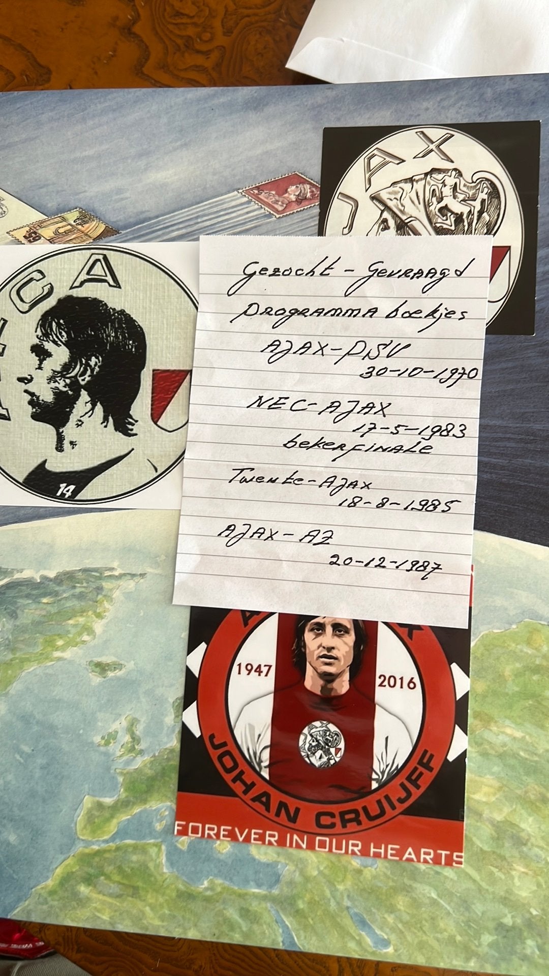 Gezocht / gevraagd Programmaboekjes AJAX zie omschrijving, Ophalen of Verzenden, Zo goed als nieuw, Ajax, Boek of Tijdschrift