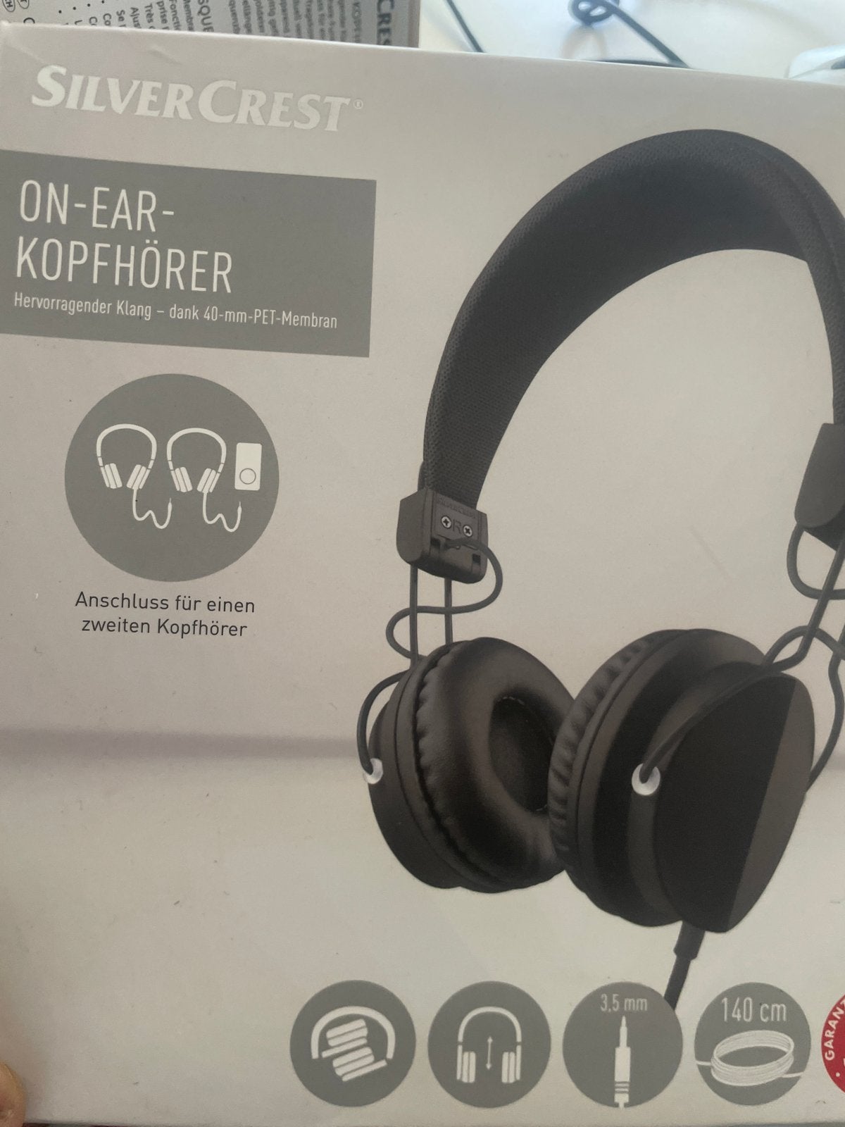 3 stuks Silvercrest On-Ear Koptelefoon - Zwart, Nieuw, On-ear, Handleiding, Zwart