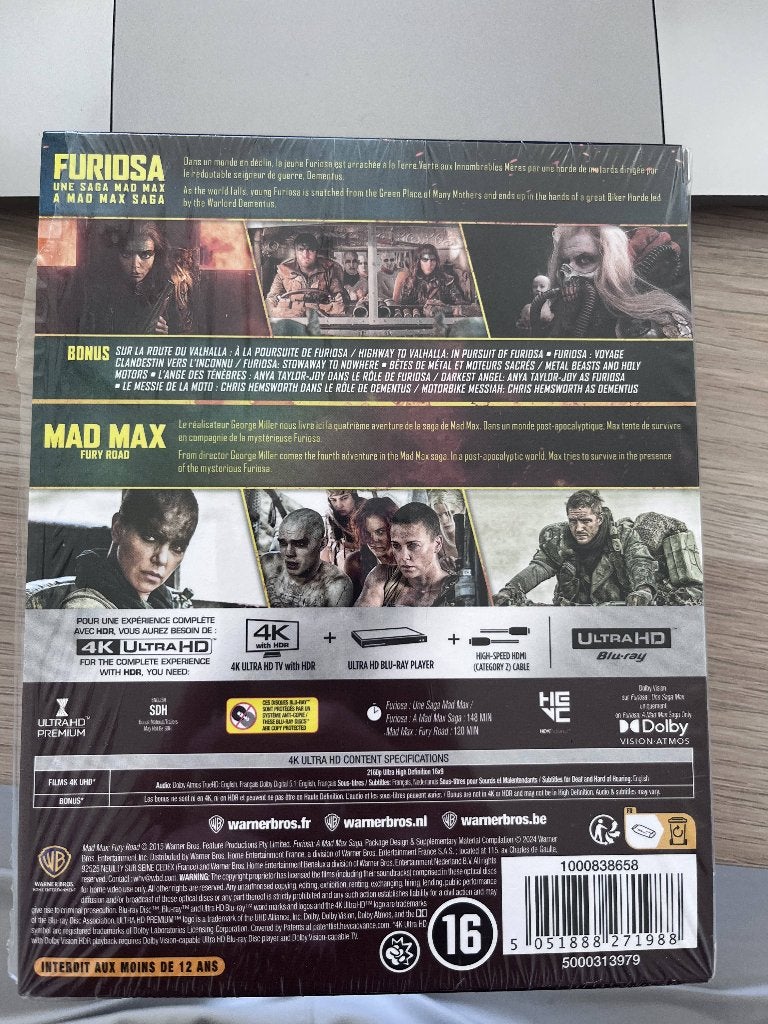 Mad Max & Furiosa 2 Films 4K, Vanaf 16 jaar, Nederlands, Inclusief doosje, Ophalen of Verzenden