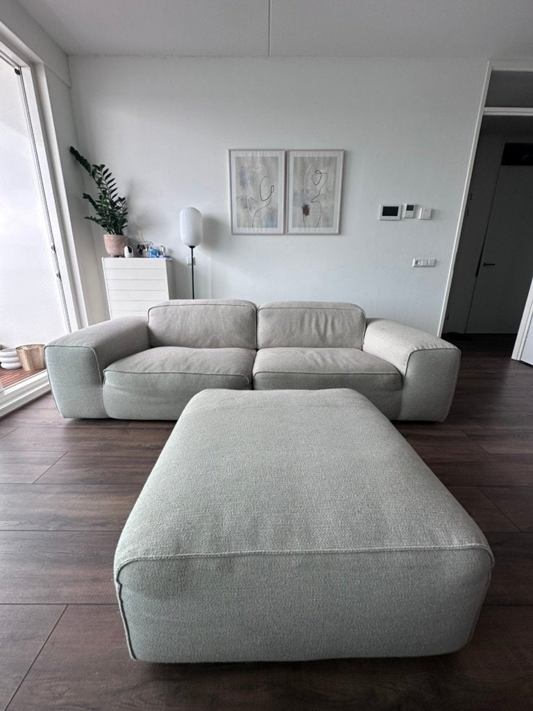 Table du Sud 2-zitsbank met poef en hocker, Ophalen, 250 tot 300 cm, Gebruikt, 100 tot 125 cm