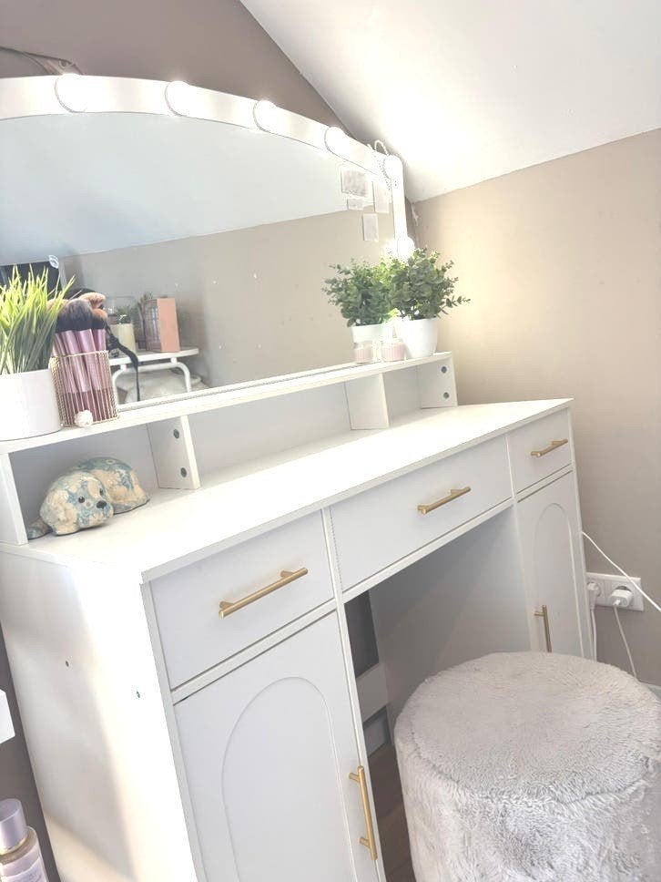 Hollywood Kaptafel met Spiegel en licht in diverse opties, Huis en Inrichting, Tafels | Kaptafels, Ophalen, Zo goed als nieuw