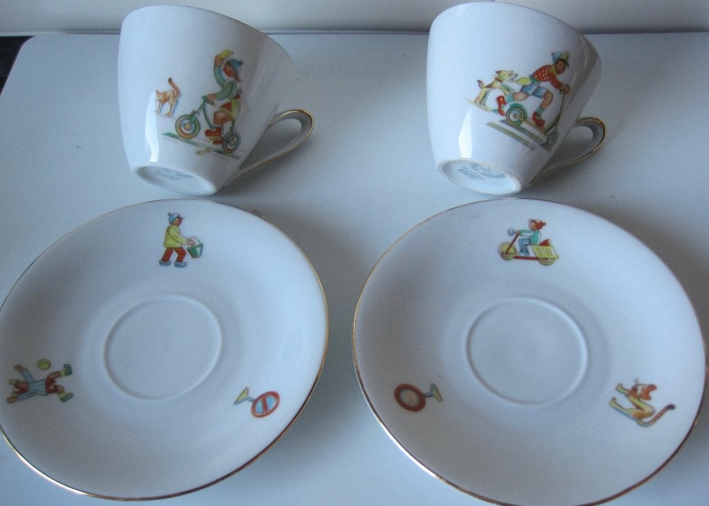 twee kop en schotels met kindermotief van Winterling, Ophalen of Verzenden, Zo goed als nieuw, Porselein, Kop en/of schotel