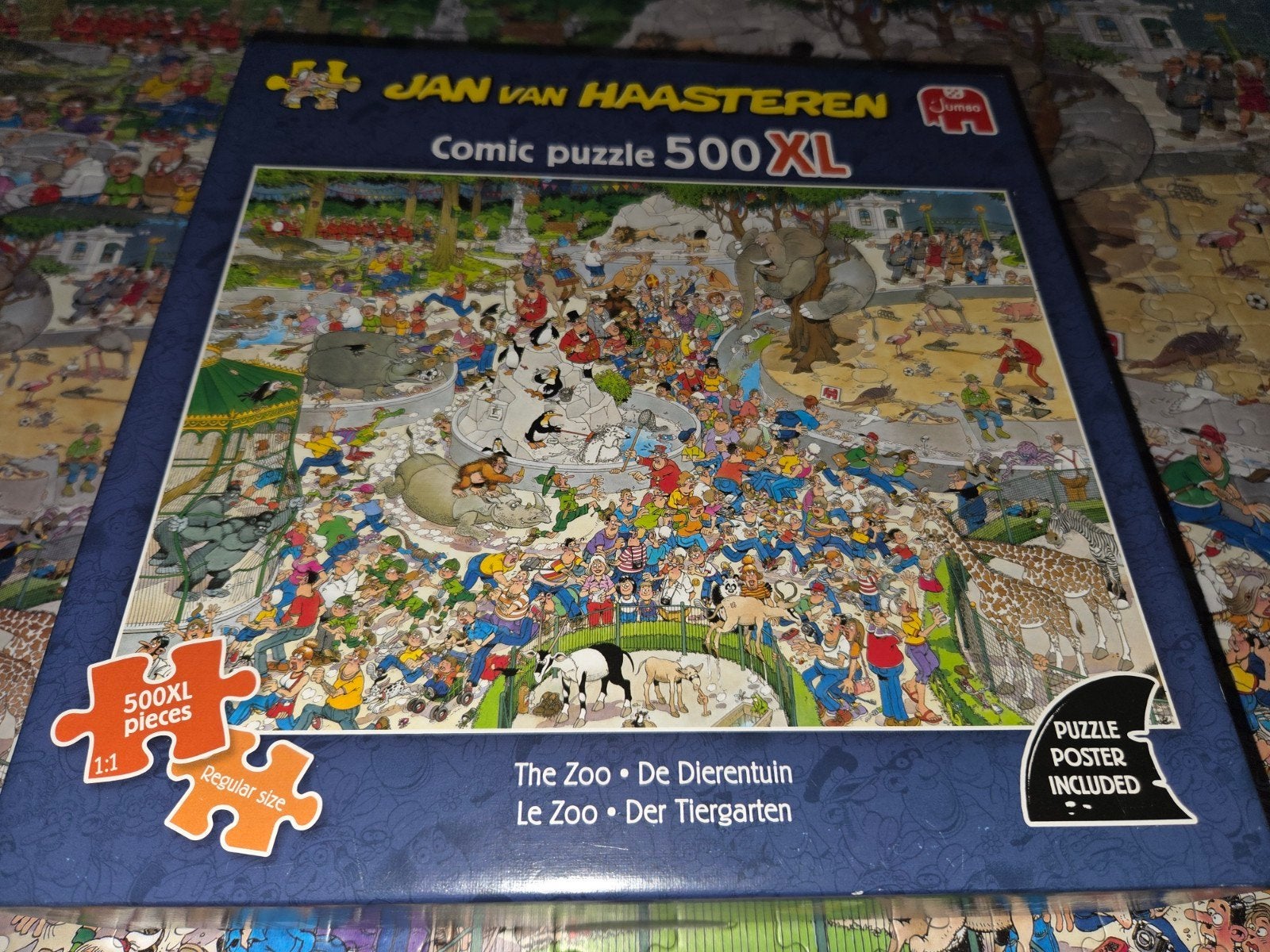 Jan van haasteren 500XL puzzel The Zoo / De Dierentuin, Ophalen of Verzenden, 500 t/m 1500 stukjes, Zo goed als nieuw, Legpuzzel