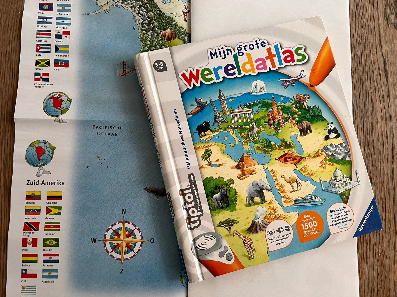 Tiptoi boek grote wereldatlas met kaart, Kinderen en Baby's, Speelgoed | Educatief en Creatief, Ophalen of Verzenden, Zo goed als nieuw