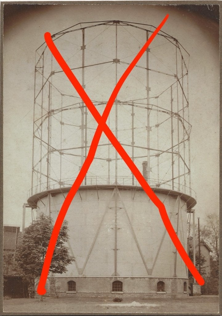 Foto Onbekende gashouder, Gebruikt, Foto, Ophalen of Verzenden, Voor 1940