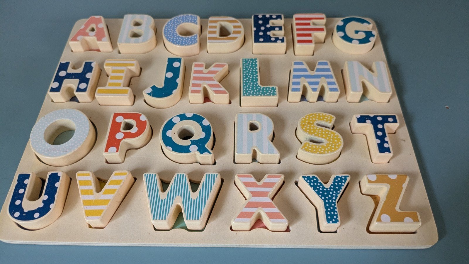 Houten alfabet puzzel - educatief speelgoed, Ophalen, Gebruikt, Overige typen