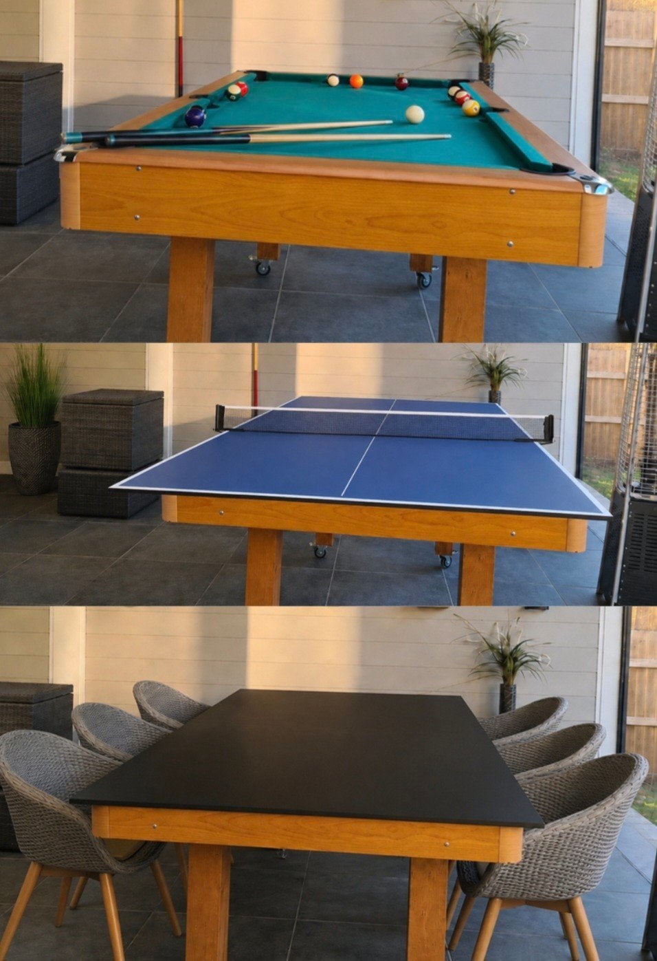 Multifunctionele 7ft Pooltafel /Tafeltennis & Eettafel, Sport en Fitness, Ophalen, Pooltafel