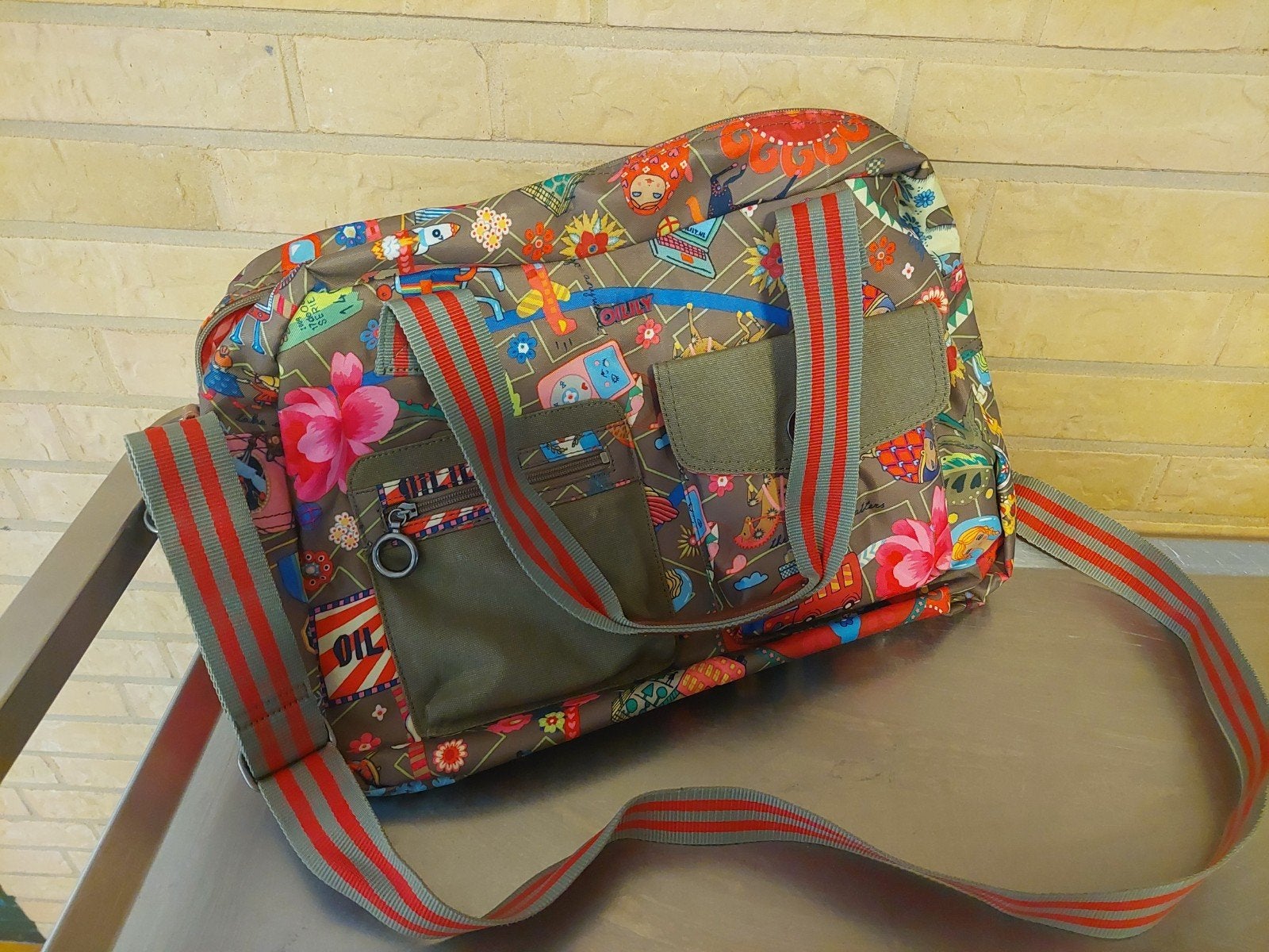Oilily Schoudertas met Kleurrijke Print, Sieraden, Tassen en Uiterlijk, Tassen | Schoudertassen, Ophalen of Verzenden, Gebruikt