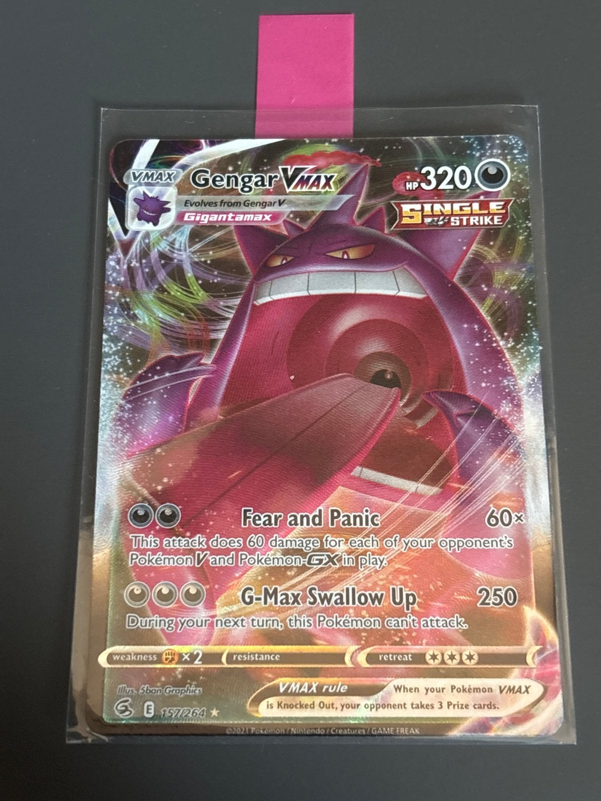 Gengar Vmax #157, Hobby en Vrije tijd, Verzamelkaartspellen | Pokémon, Zo goed als nieuw, Losse kaart, Foil, Ophalen of Verzenden