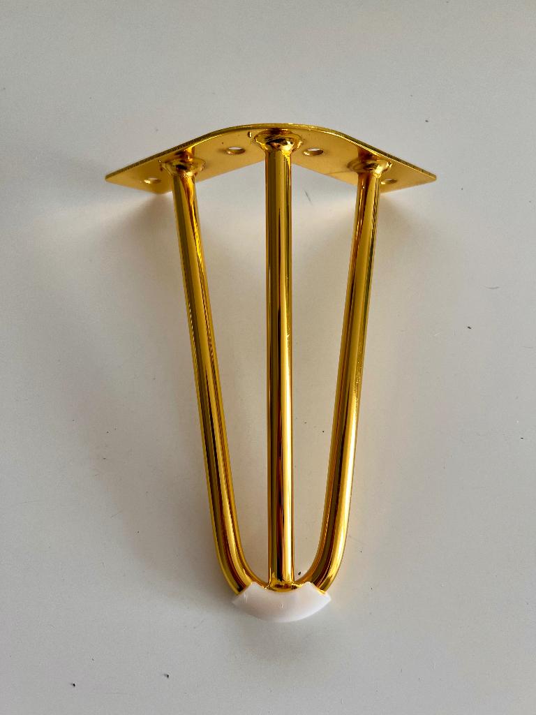4 goudkleurige metalen meubelpoten 14cm, Ophalen of Verzenden, Nieuw, Overige metalen