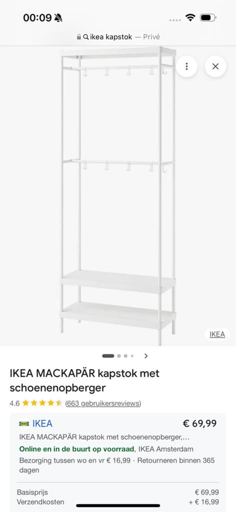 Ikea MACKAPÄR kapstok met schoenenopberger, Ophalen, 50 tot 100 cm, Zo goed als nieuw, Minder dan 100 cm