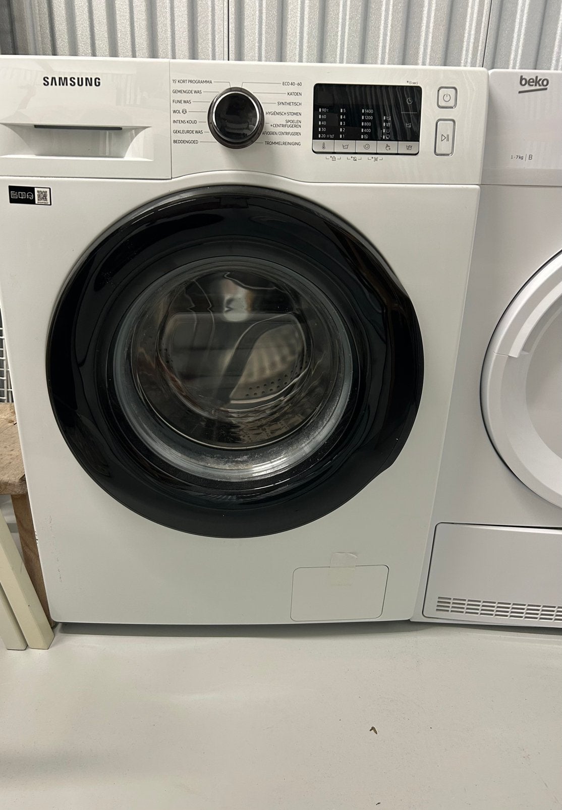 Samsung WW90TA049AE EcoBubble Wasmachine, Witgoed en Apparatuur, Wasmachines, Ophalen, 1200 tot 1600 toeren, 8 tot 10 kg, Zo goed als nieuw