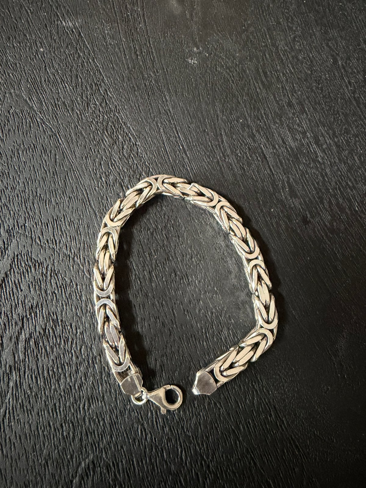 Zware 925 zilveren koningsarmband – 8 mm – 78 gram – 24,5 cm, Ophalen, Zo goed als nieuw, Zilver