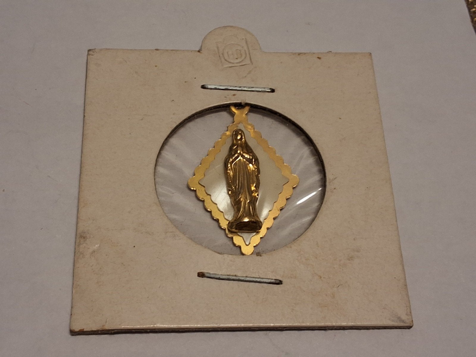 Vintage Wonderdadige Medaille Heilige Maagd Maria Hanger, Antiek en Kunst, Antiek | Religie, Ophalen of Verzenden