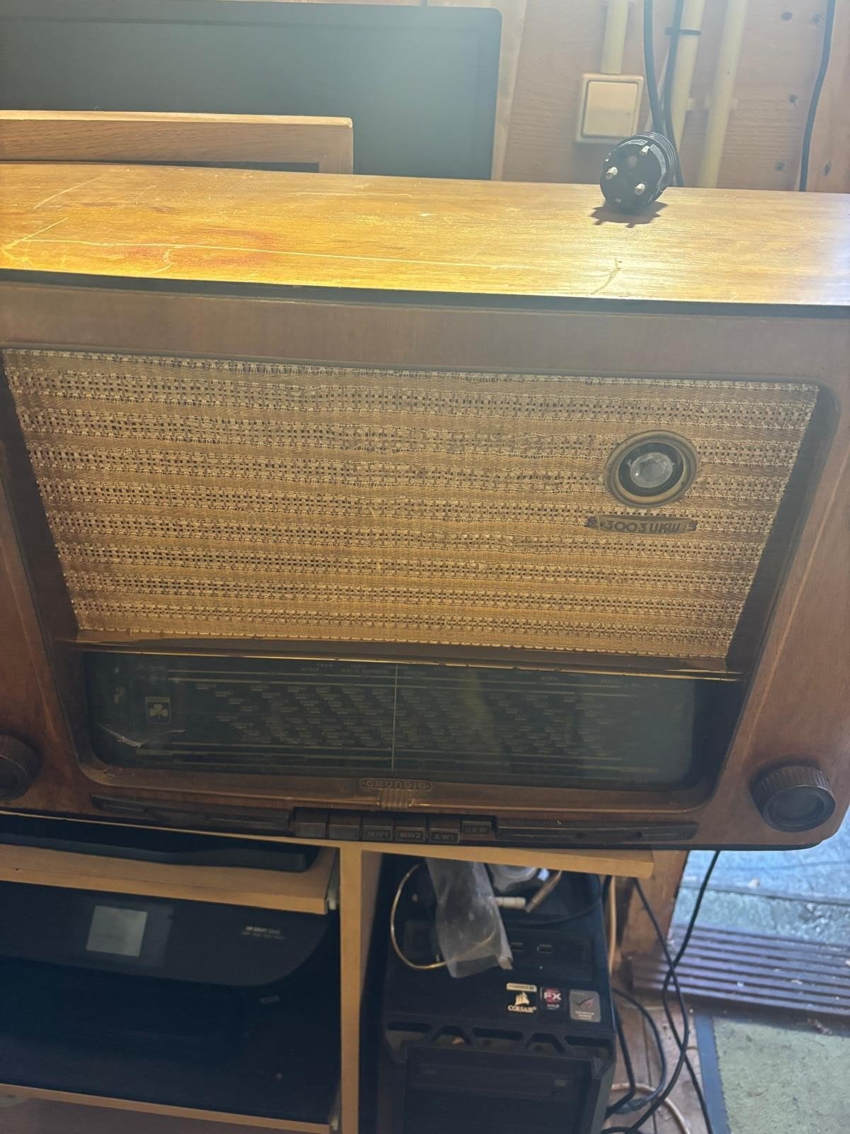 Vintage Grundig Radio 3003 UKW - Houten Kast, Ophalen of Verzenden, Gebruikt, Radio