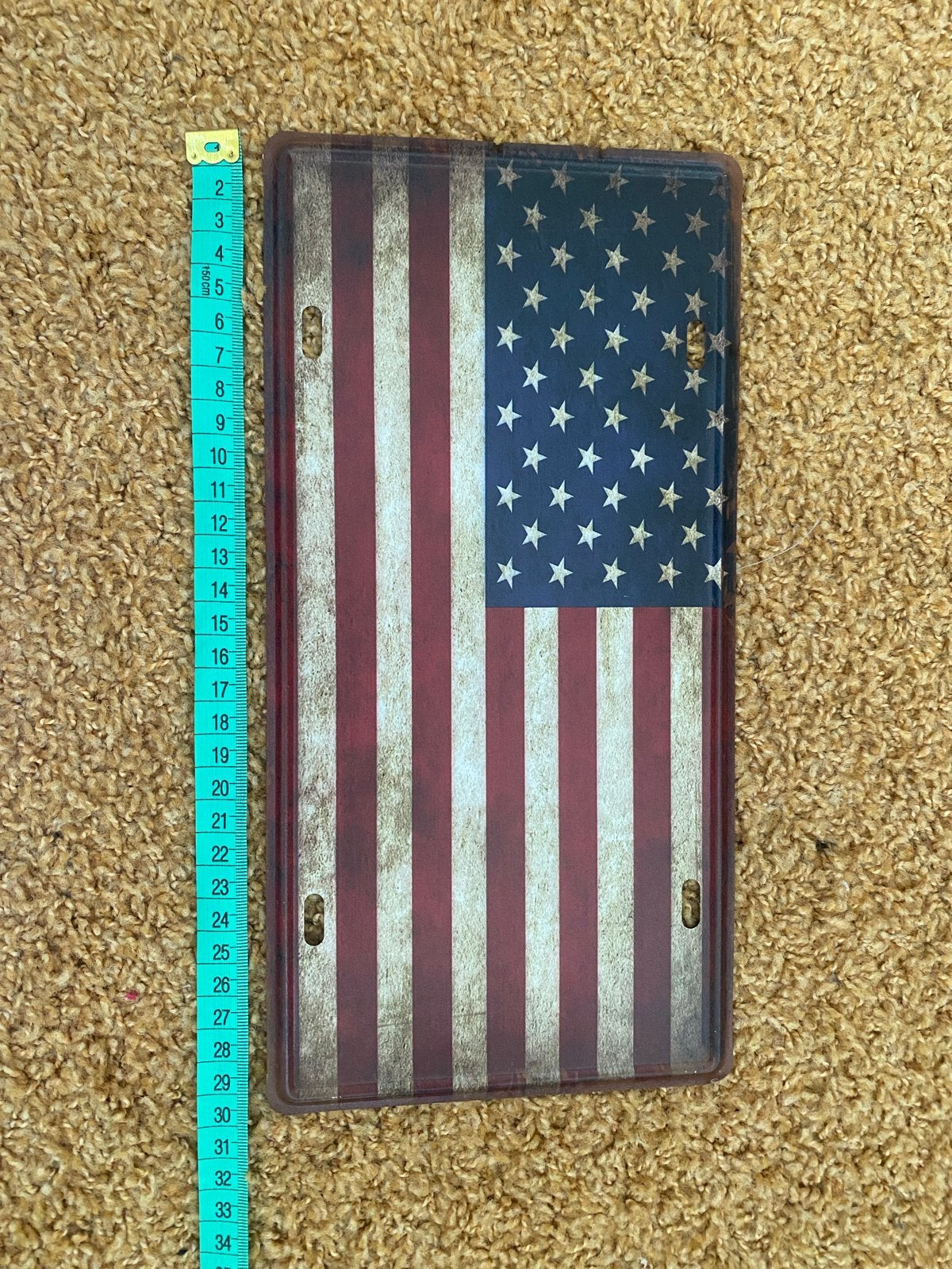 Amerikaanse vlag decoratieplaat 30x15 cm kentekenplaat, Ophalen of Verzenden, Nieuw