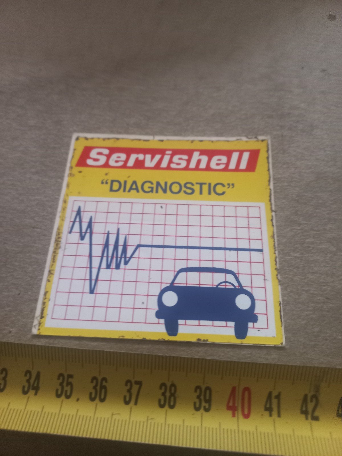 Vintage Servishell "Diagnostic" Sticker, Verzamelen, Ophalen of Verzenden, Gebruikt
