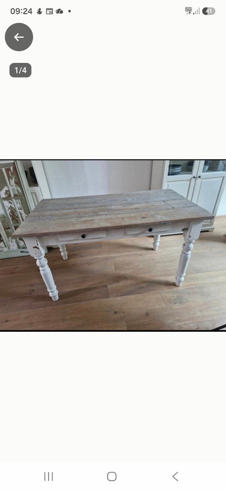 Stoere brocante landelijke tafel steigerhout blad, Huis en Inrichting, Ophalen, 100 tot 150 cm, 50 tot 100 cm, Vier personen
