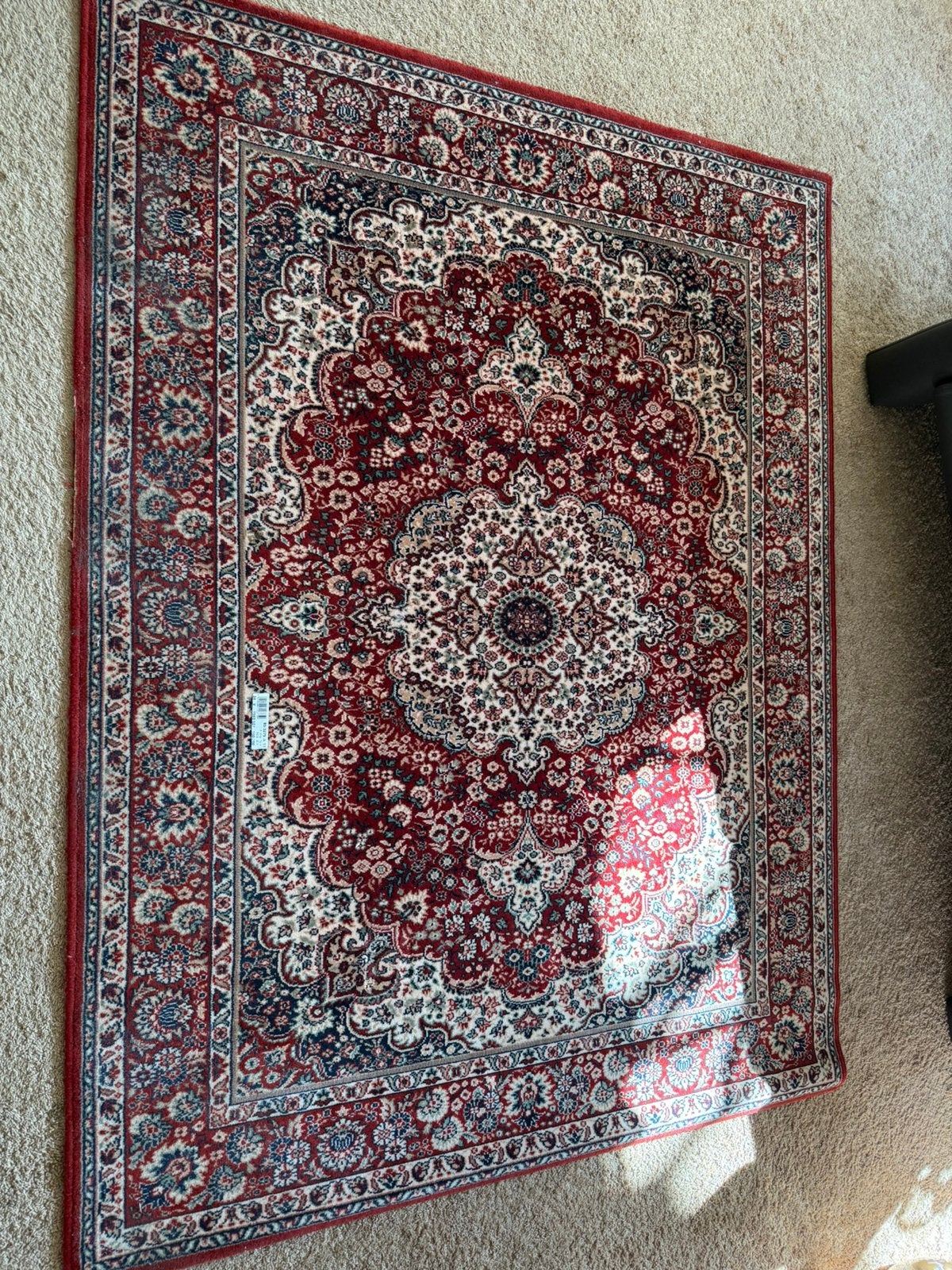 Klassiek rood Perzisch/medaillon tapijt, Ophalen, 150 tot 200 cm, 200 cm of meer, Zo goed als nieuw