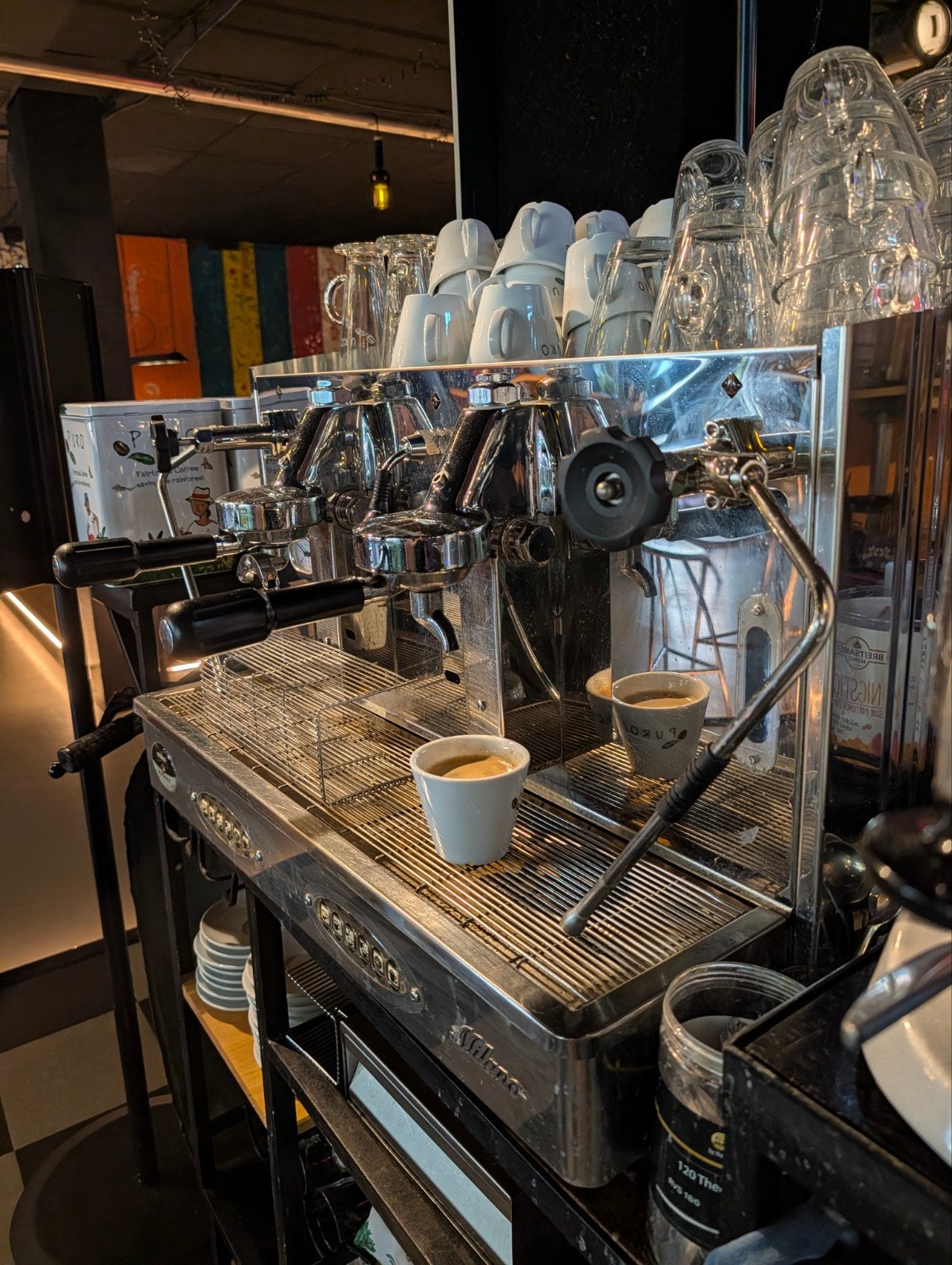 Milano Piston Espressomachine met Pavelly Koffiemolen, Ophalen of Verzenden, Espresso apparaat