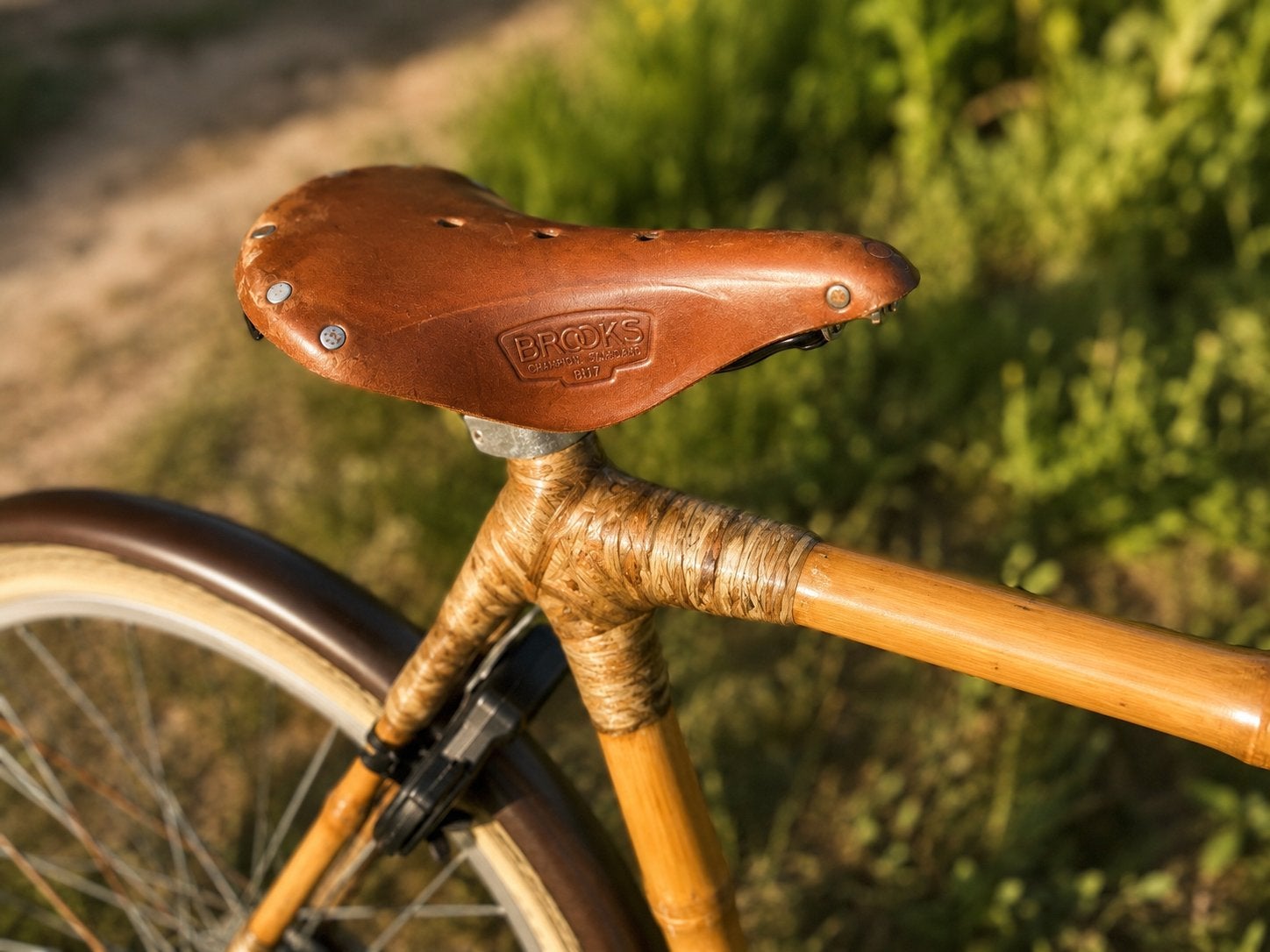 BlackStar Bamboo Bike - Handgemaakte bamboefiets met Brooks, Ophalen, Gebruikt, Terugtraprem, Overige merken