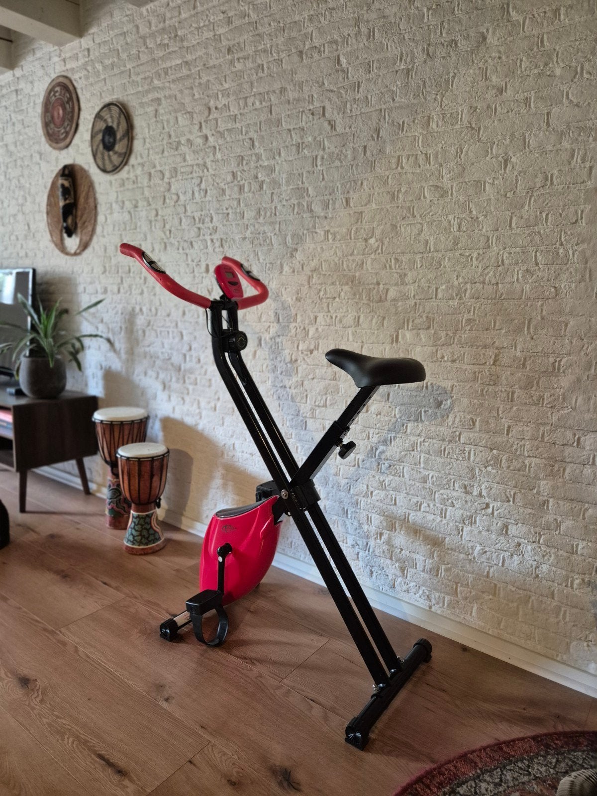 TecTake Hometrainer - Opvouwbaar, Rood/Zwart, Ophalen
