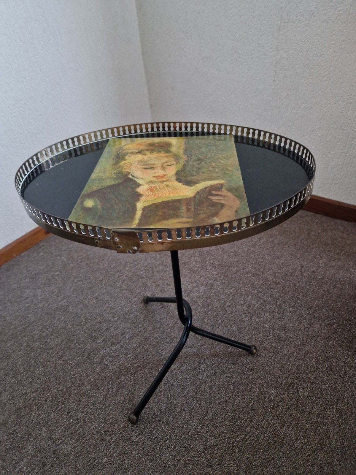 Vintage bijzettafel met Renoir print, Ophalen
